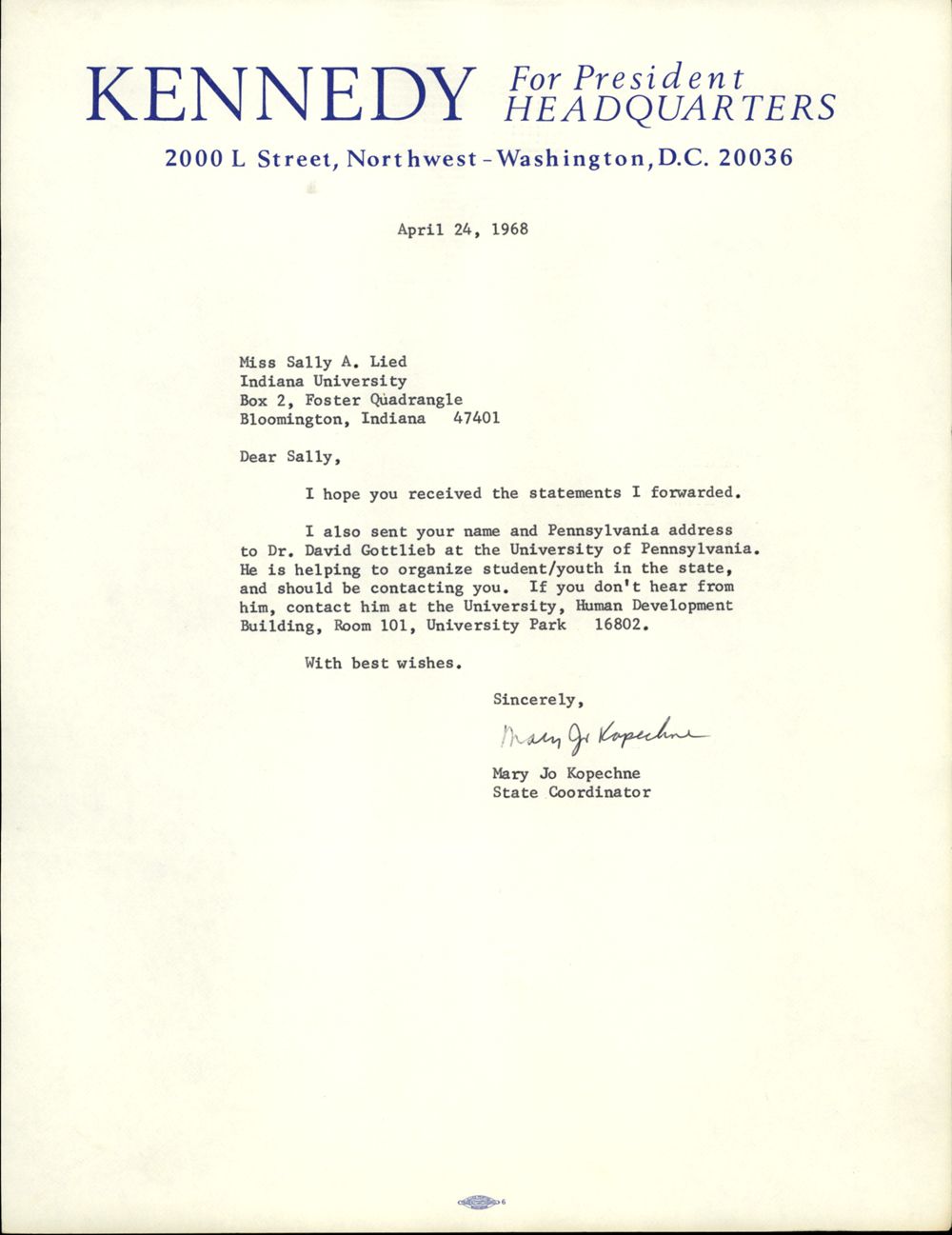 April 24 Letter MJK